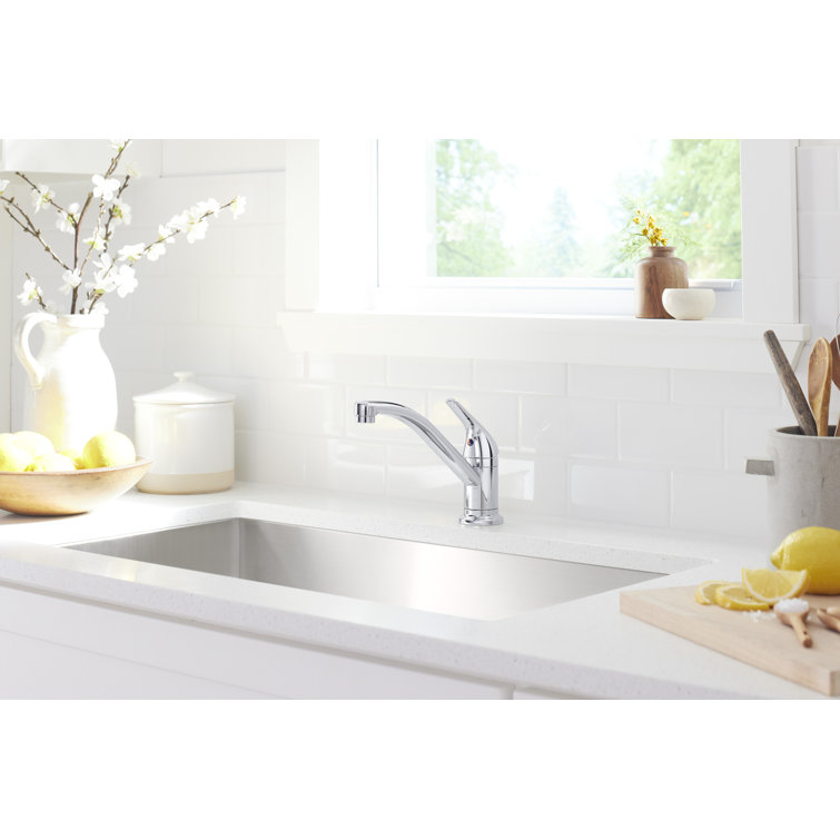 Polished Chrome Single Handle Kitchen Faucet with Lever