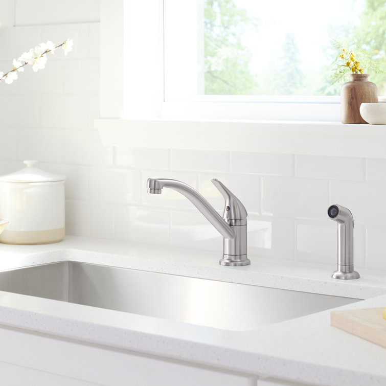 Vibrant Stainless Steel Single Handle Kitchen Faucet with Pull-out Spray