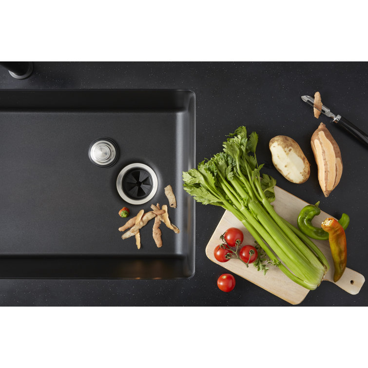 Charcoal 1 HP Continuous Feed Garbage Disposal with Sound Reduction
