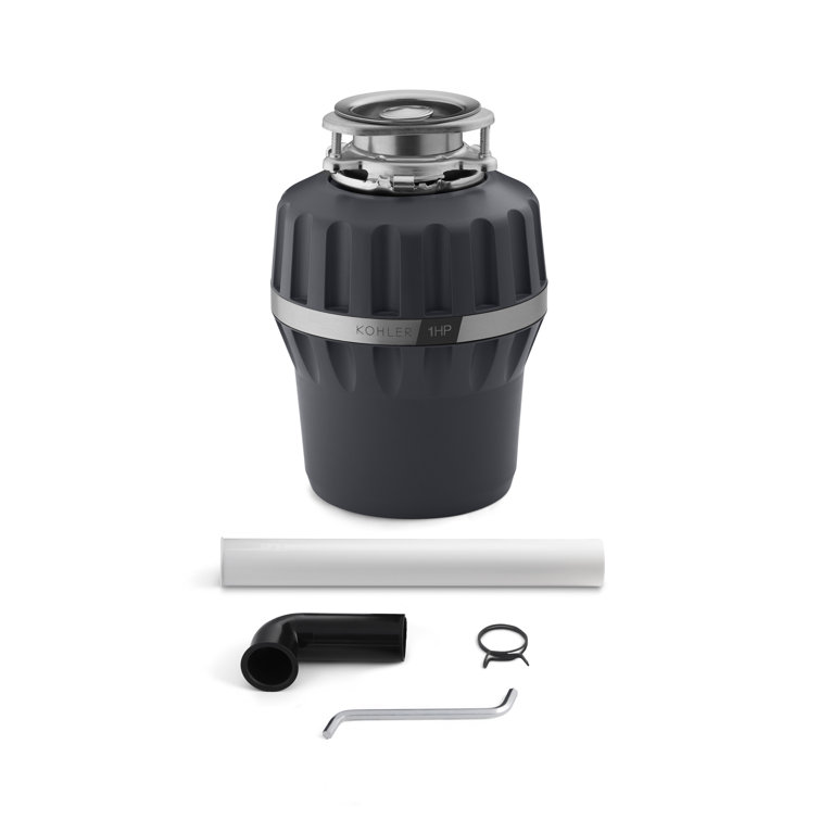Charcoal 1 HP Continuous Feed Garbage Disposal with Sound Reduction