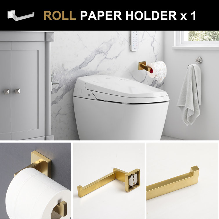 Brushed Gold 5-Piece Stainless Steel Bathroom Hardware Set