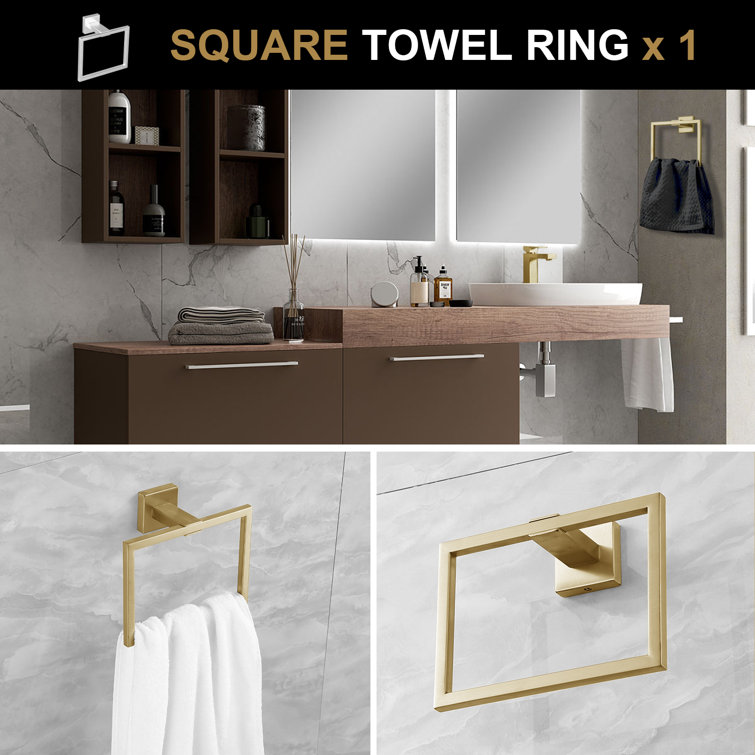 Brushed Gold 5-Piece Stainless Steel Bathroom Hardware Set