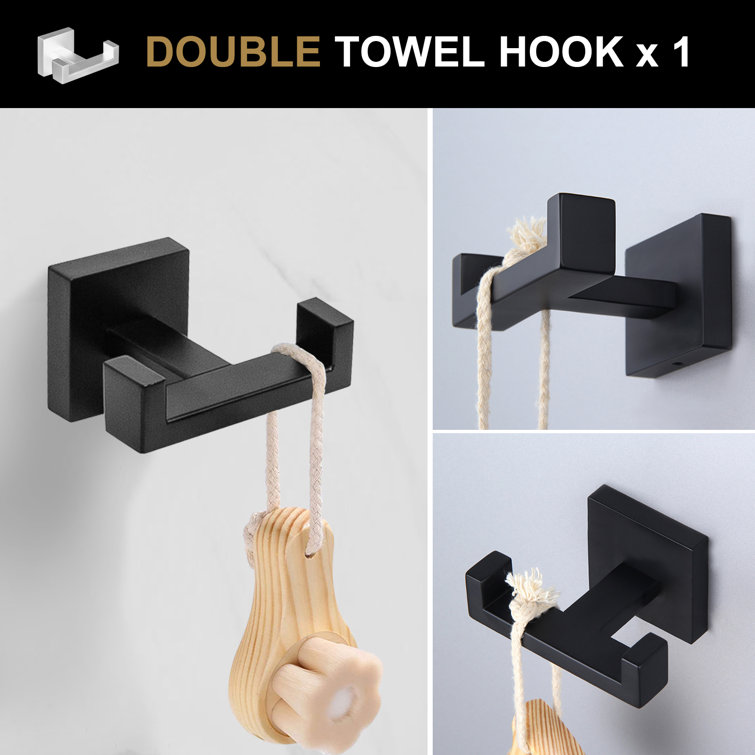 Matte Black Stainless Steel 5-Piece Bathroom Hardware Set