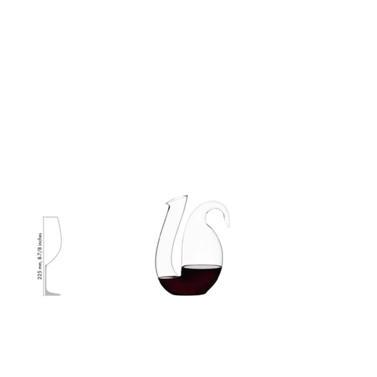 Handmade Clear Crystal Glass Wine Decanter with Curled Handle
