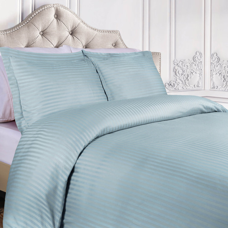 Light Blue Egyptian Cotton King/California King Duvet Cover Set