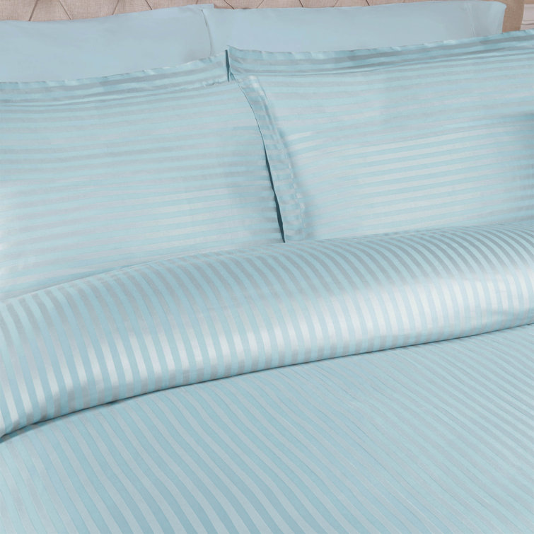 Light Blue Egyptian Cotton King/California King Duvet Cover Set