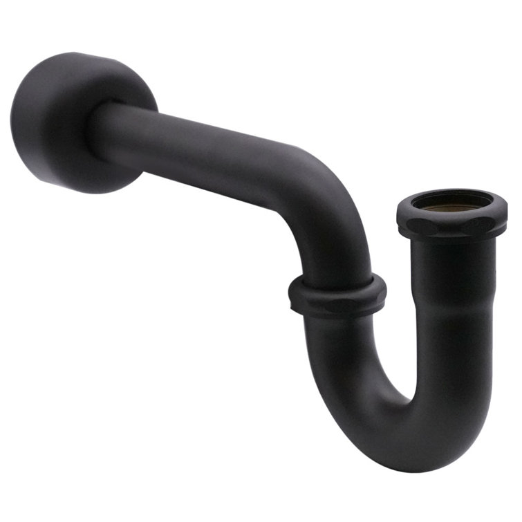 Matte Black Copper Pedestal Lavatory Kit with Cross Handles