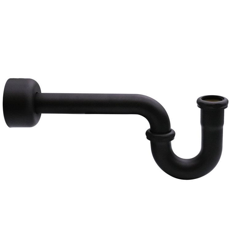 Matte Black Copper Pedestal Lavatory Kit with Cross Handles