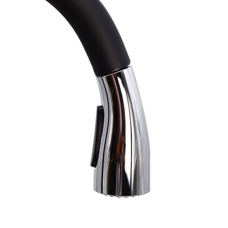 Matte Black and Chrome Touchless Pull Down Kitchen Faucet