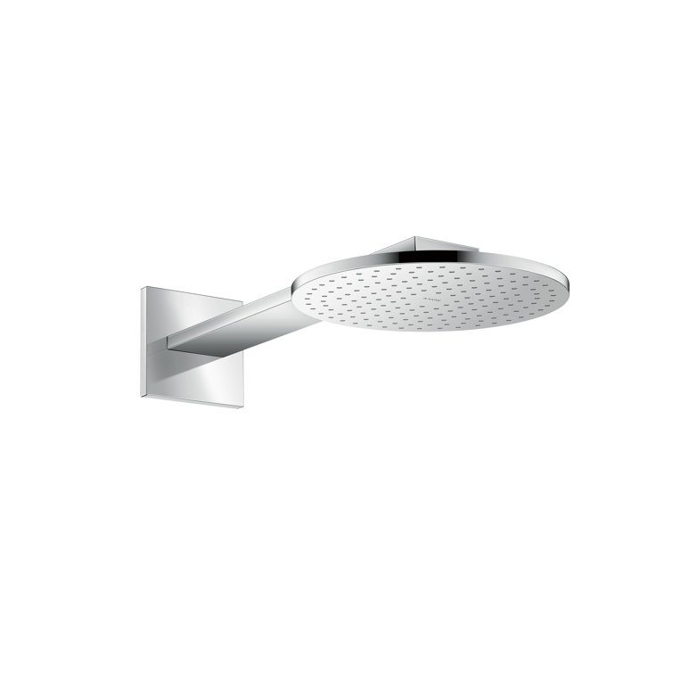 Chrome Modern Wall Mounted Rain Shower Head with Jet