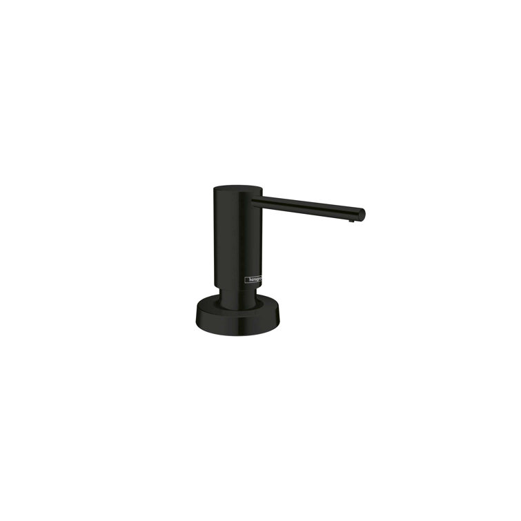 Matte Black Steel Optic Modern Deck Mount Soap Dispenser