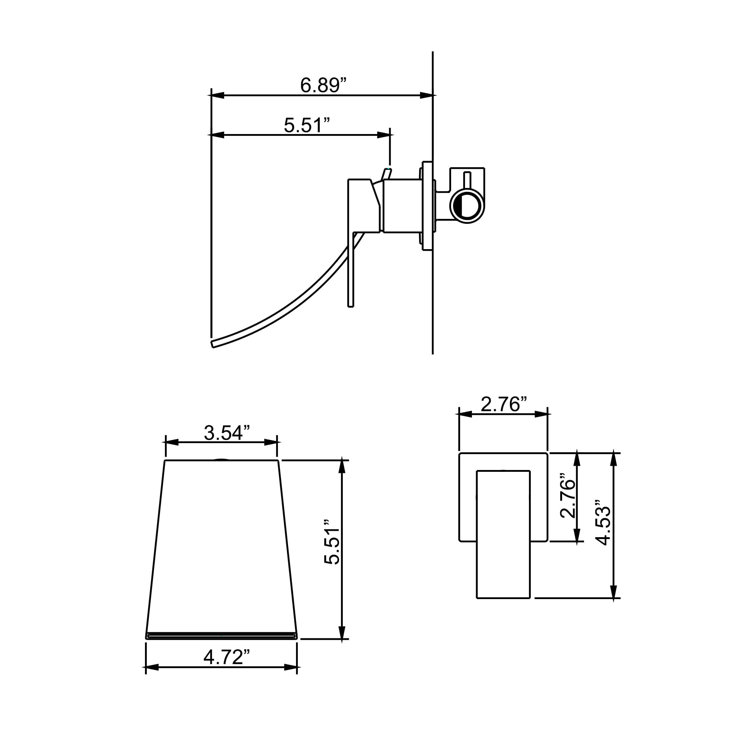 Matte Black Wall-Mounted Waterfall Bathroom Faucet