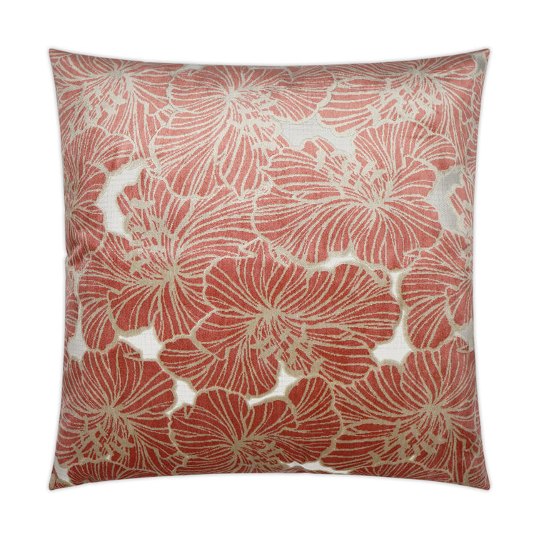 Sapphire Blue Floral Rectangular Decorative Throw Pillow
