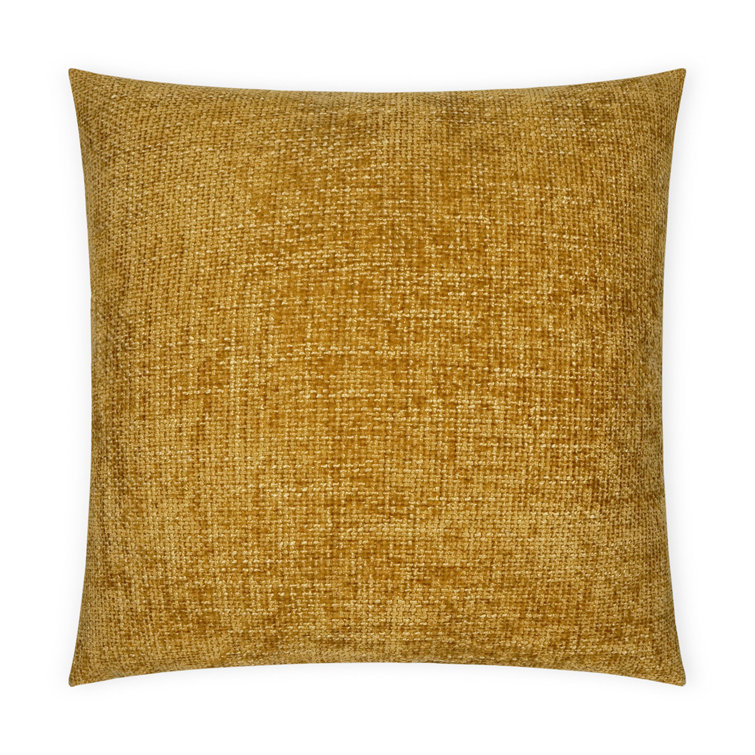 Gold 24" Square Polyester Decorative Throw Pillow