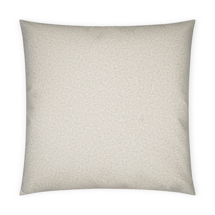 Ivory Textured Polyester Rectangular Throw Pillow 24x24