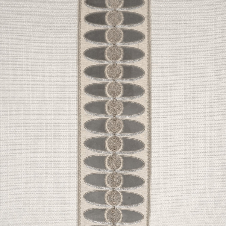 Taupe Linen and Polyester Square Decorative Throw Pillow