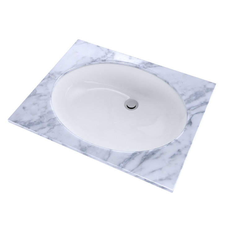 Modern Simplicity Oval Undermount Bathroom Sink in Cream Ceramic
