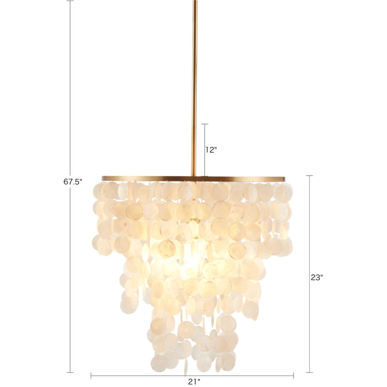 Isla Capiz Shell Elegance Chandelier with Gold Accents
