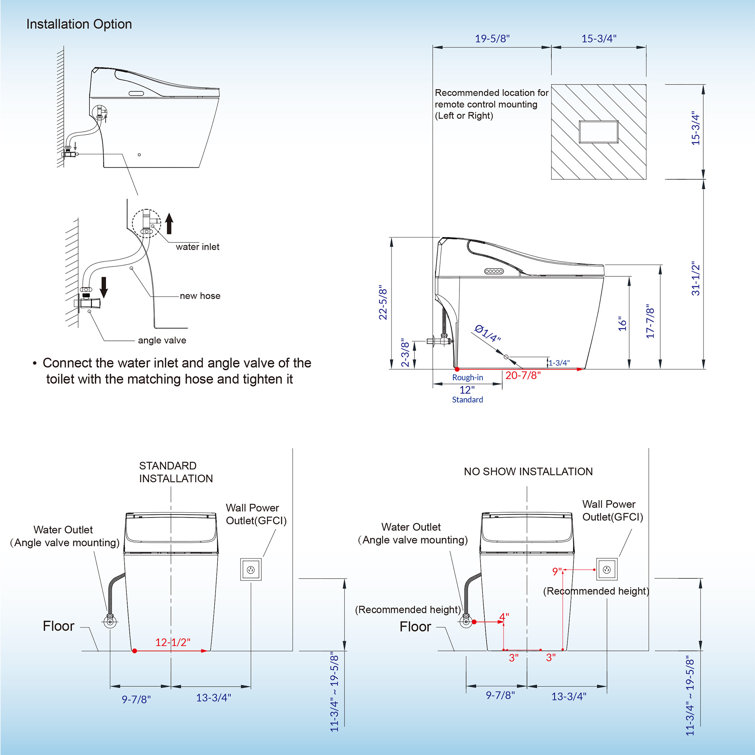 White Ceramic Smart Bidet Toilet with Heated Seat and Auto Flush