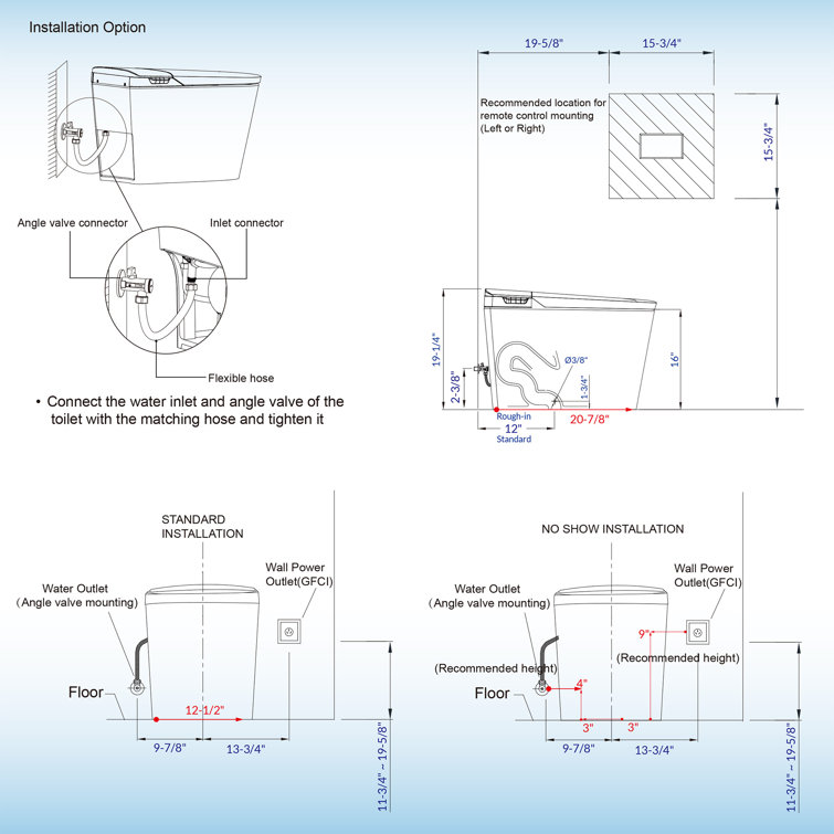 White Elongated One-Piece Smart Bidet Toilet with Dual Flush