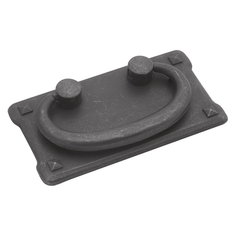 Antique Black Rustic Drop Bail Cabinet Pull with Mounting Hardware