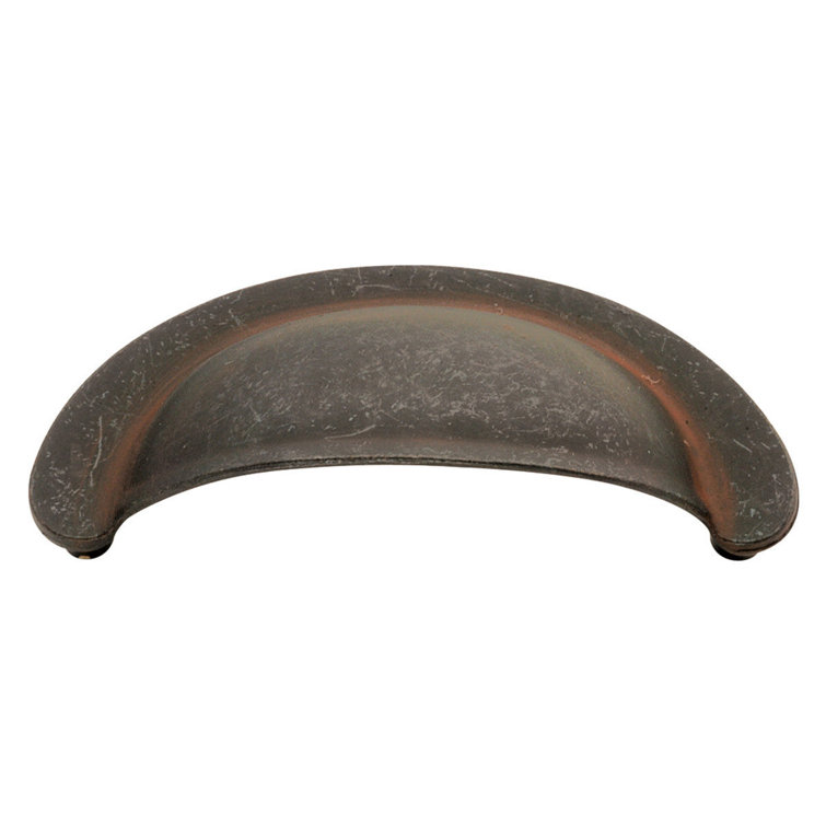 Rustic Iron Cup Cabinet Pull with Mounting Hardware