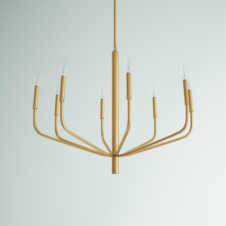 Aged Brass 8-Light Candle-Style Chandelier