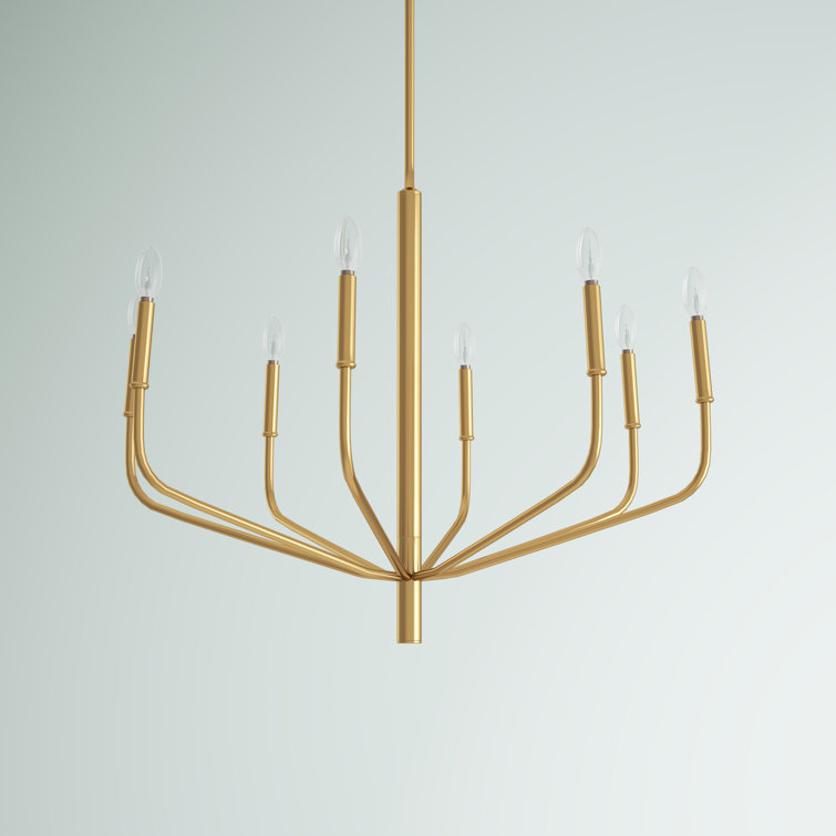 Aged Brass 8-Light Candle-Style Chandelier