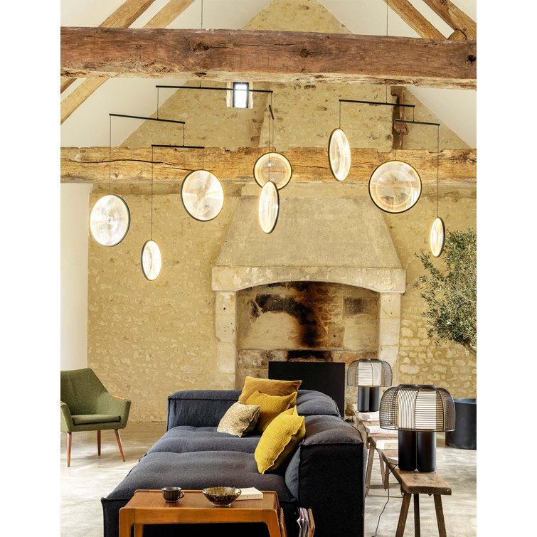 Black Aluminum 3-Light LED Sphere Chandelier