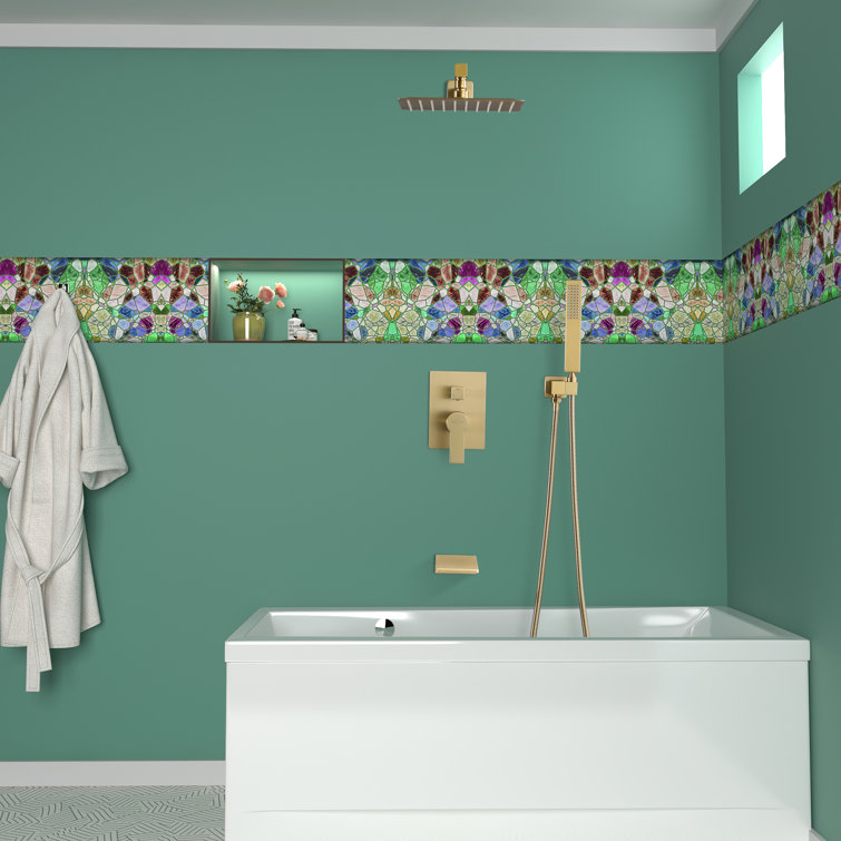 Brushed Gold 10'' Square Wall Mounted Rain Shower System
