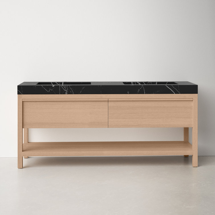 Ariane Whitewash Oak 72'' Double Freestanding Bathroom Vanity