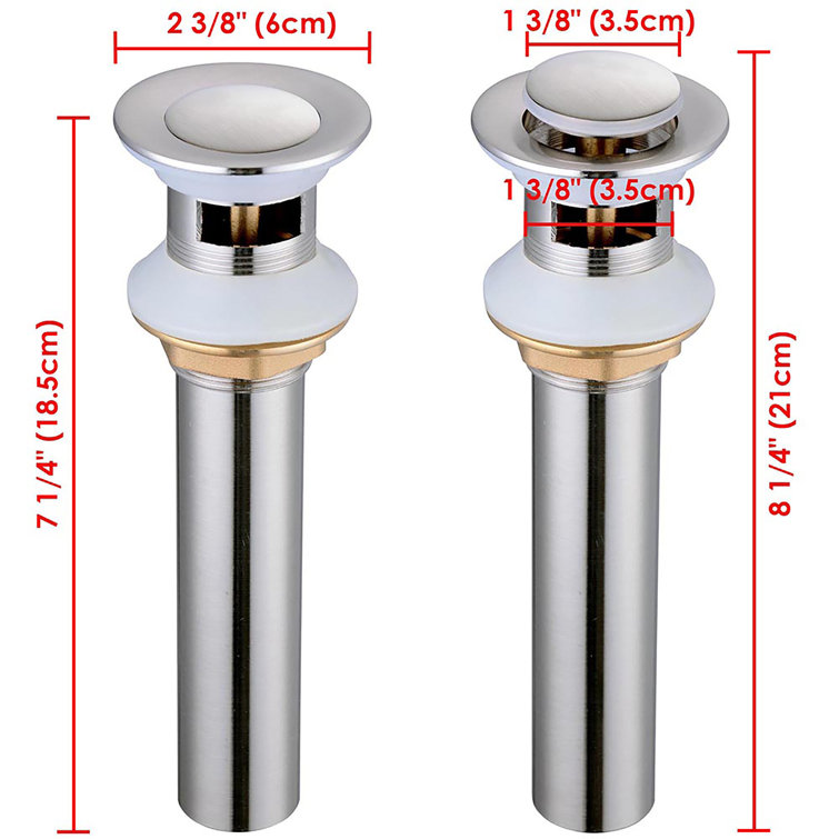 Brushed Nickel Pop-Up Drain with Overflow