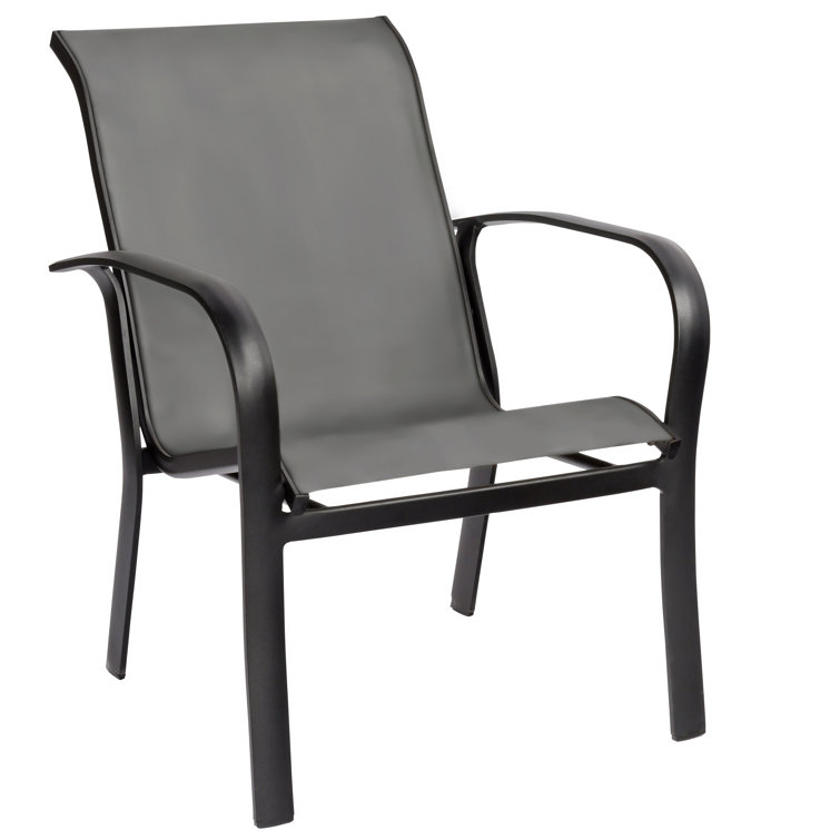 Pewter and Black Aluminum Outdoor Dining Chair