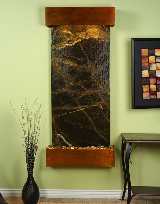 Rajah Natural Slate Wall Fountain with Copper Finish