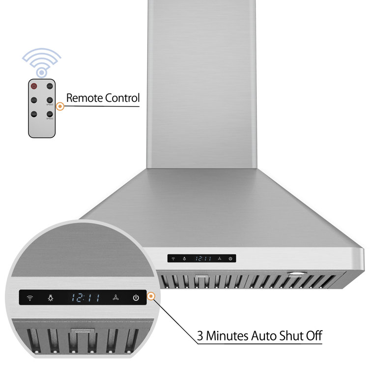 Awoco 30'' Stainless Steel Wall Mount Range Hood with LED Lights