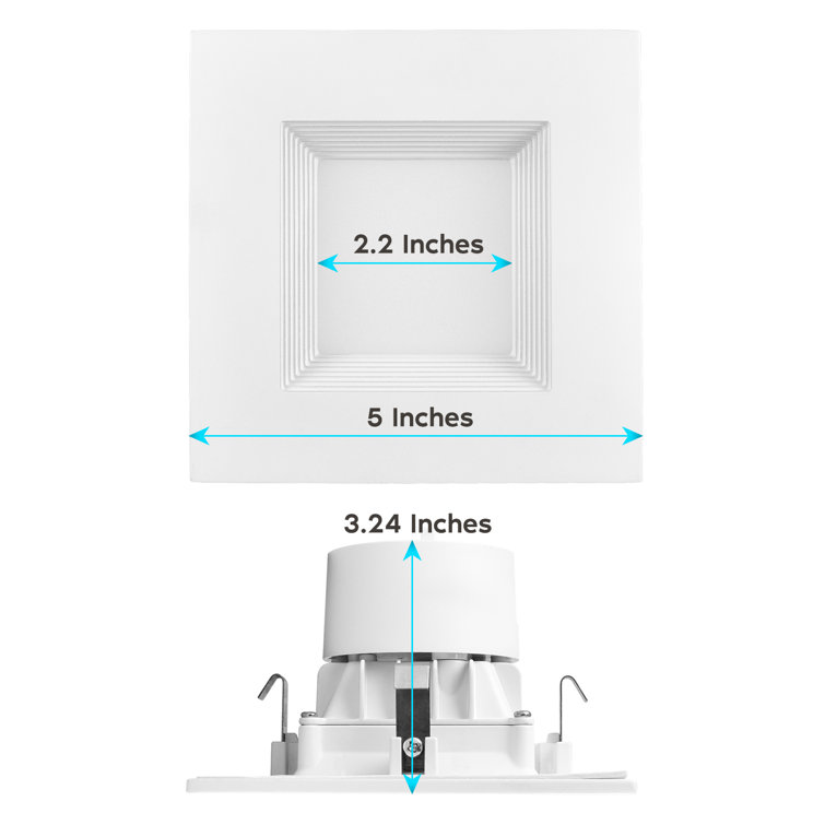 White Square LED Recessed Can Light with Adjustable Color Temperature