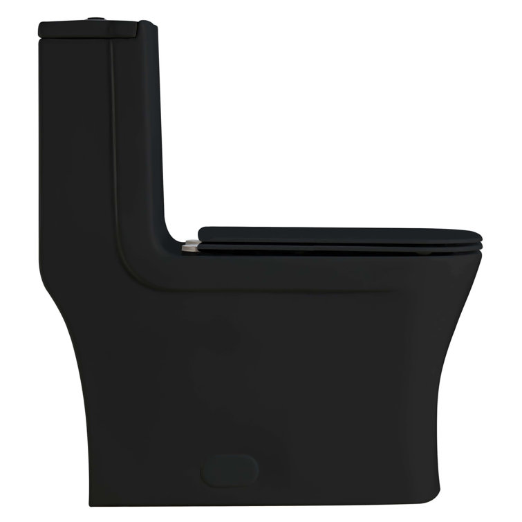 Black Matte Elongated Dual-Flush High Efficiency Toilet