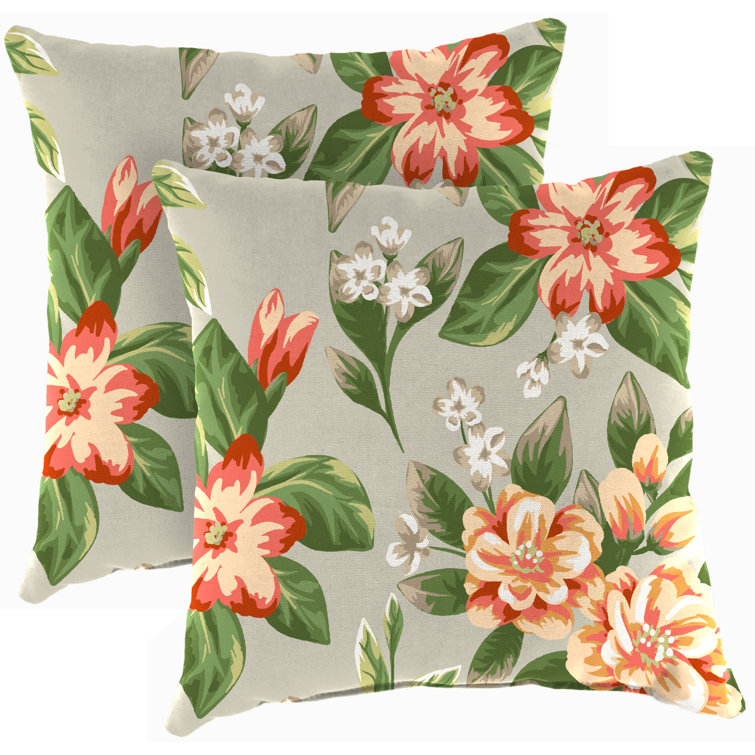 Veranda Hunter Green 18" Square Outdoor Throw Pillow Set