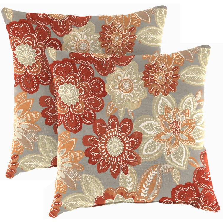 Veranda Hunter Green 18" Square Outdoor Throw Pillow Set
