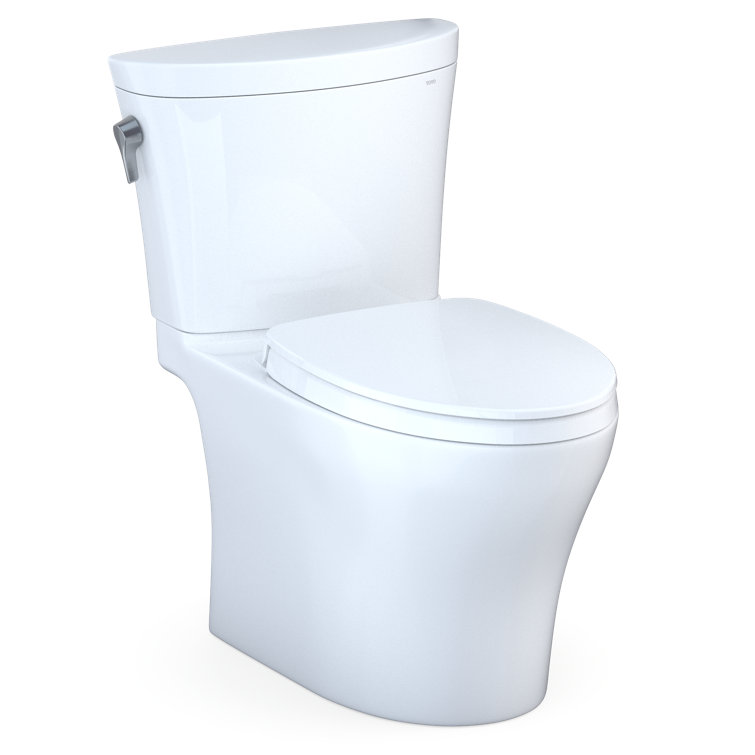 Cotton White Dual Flush Elongated Two-Piece Toilet with SoftClose Seat