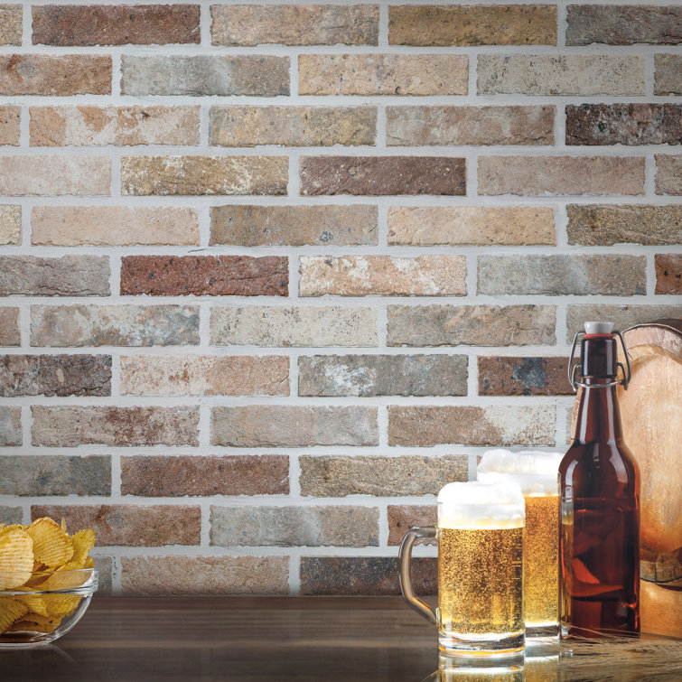Tribeca Multicolor Porcelain Brick Look Wall Tile