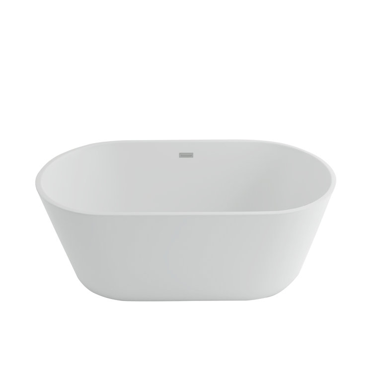 59'' White Acrylic Freestanding Soaking Bathtub