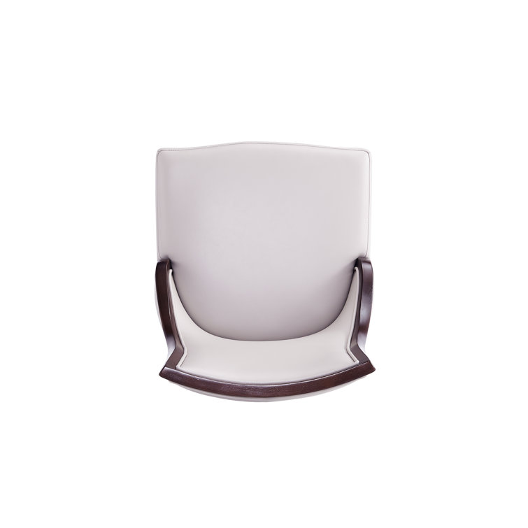 Tan Faux Leather Upholstered Parsons Side Chair with Beech Wood Legs