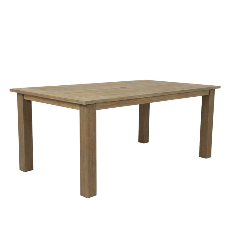 Coastal Brown Teak Rectangular Outdoor Dining Table