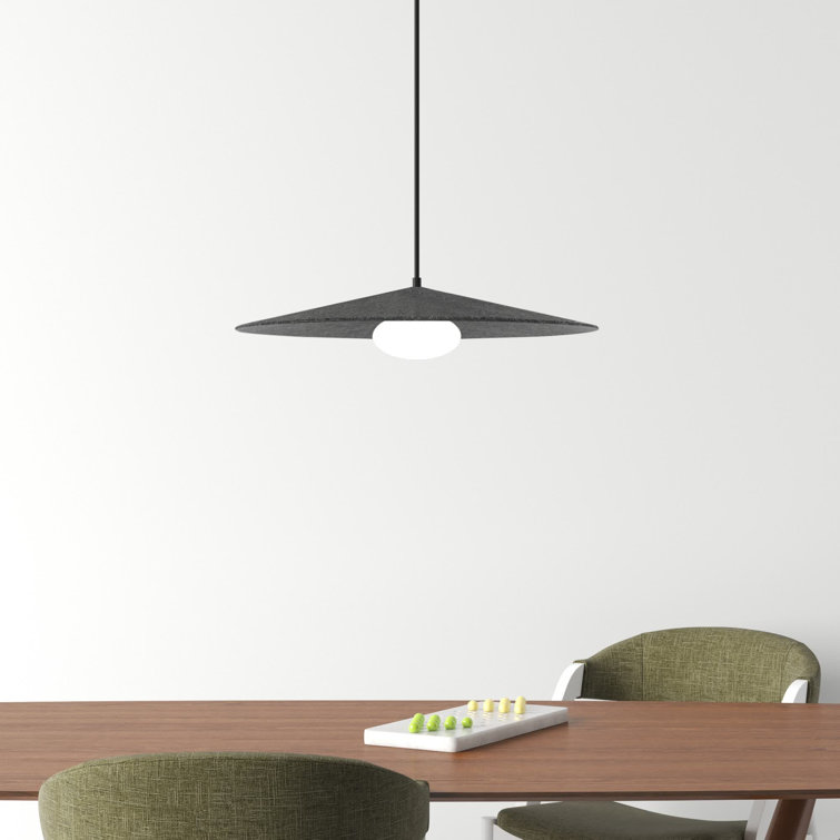 Cruz Gray Glass and Textile LED Pendant Light