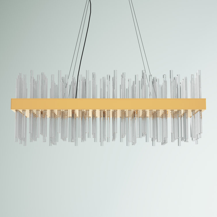 Gold Crystal Rods 20-Light Dimmable Chandelier