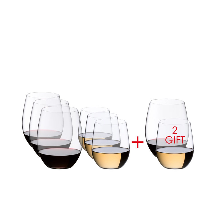 Riedel O Stemless Crystal Wine Tumbler Set of 8