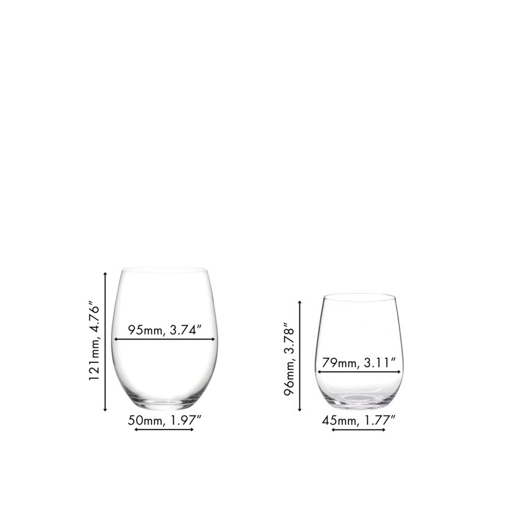 Riedel O Stemless Crystal Wine Tumbler Set of 8