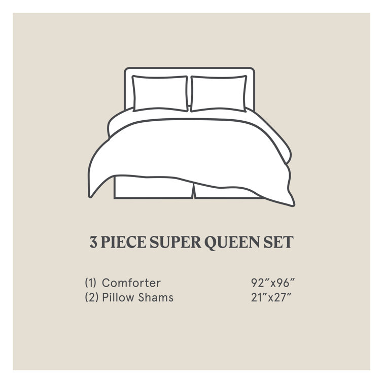 Jardin Queen Comforter in Ivory with Watercolor Floral Design