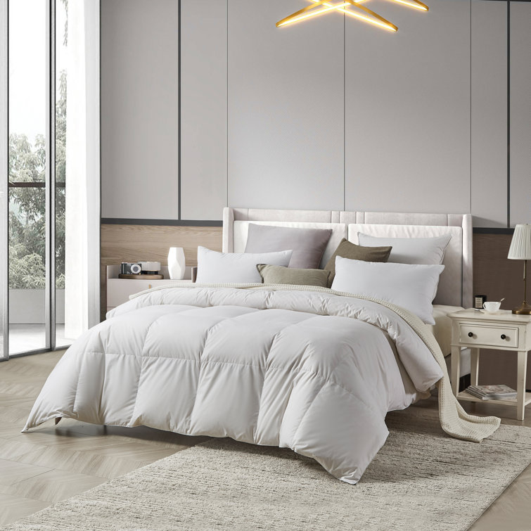 Organic White Cotton Down Twin Bedspread Set
